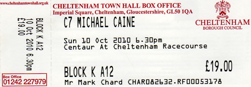 MICHAEL CAINE Ticket